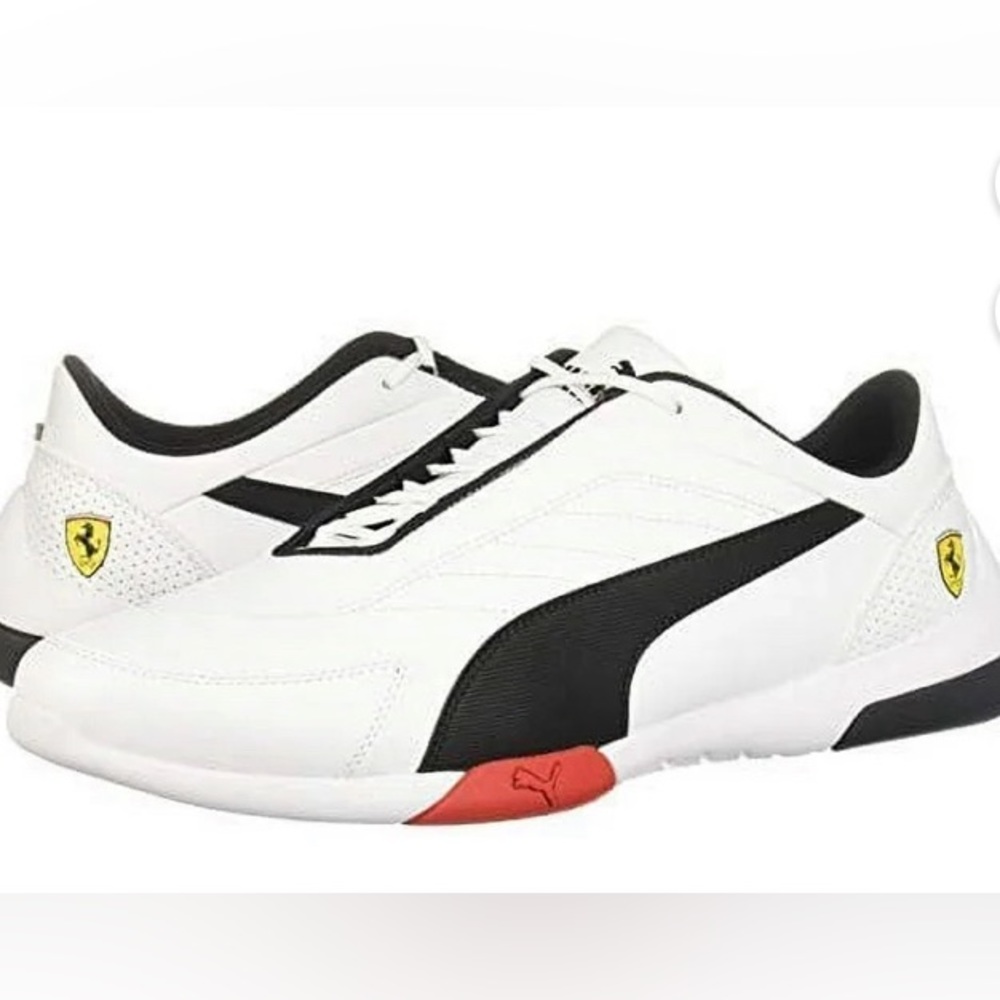 PUMA FERRARI 🖤🤍WHITE & BLACK🤍🖤 SNEAKERS MEN'S SHOES SIZE 12 🌟EUC🌟